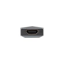 AISENS USB-C dock 4 en 1, USB-C a 1xHDMI, 2xUSB, 1xPD, Gris, 15 cm
