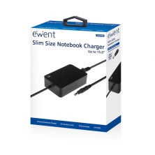 Ewent EW3985 adaptador e inversor de corriente Interior 65 W Negro