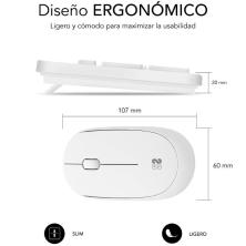 Teclado y Ratón Subblim Combo Business Slim Silencioso Inalámbrico/ Blanco