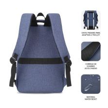 Mochila Subblim City Backpack para Portátiles hasta 15.6'/ Puerto USB/ Azul