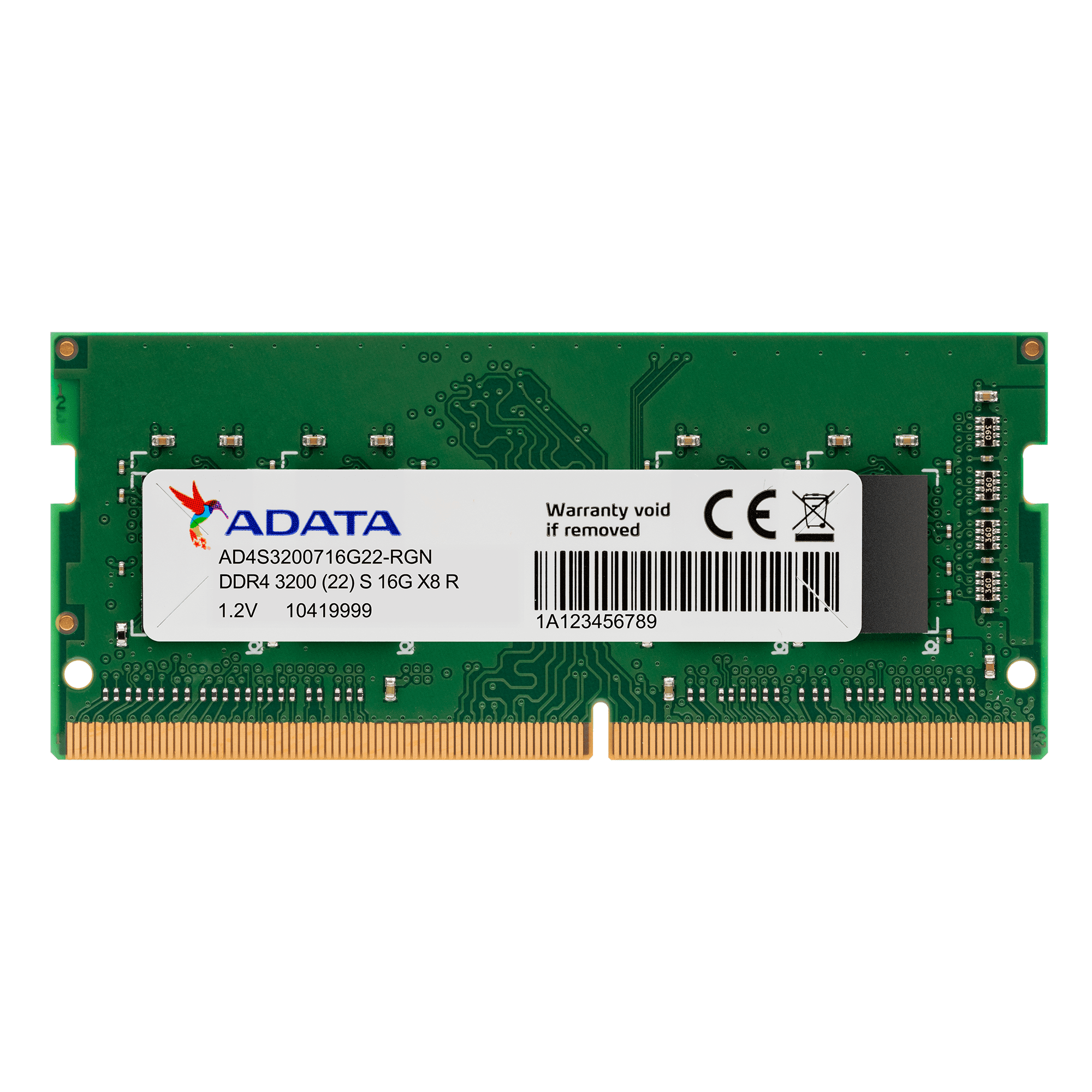 Memoria RAM AD4S320016G22-SGN ADATA 16GB DDR4 DIMM 3200MHZ
