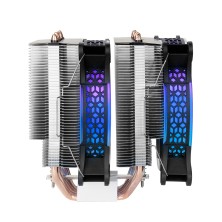 Mars Gaming MCPU-XT Negro Disipador CPU Doble Torre Refrigeración 6 Heatpipes HCT TDP 300W 2 Ventiladores ARGB PWM 12cm