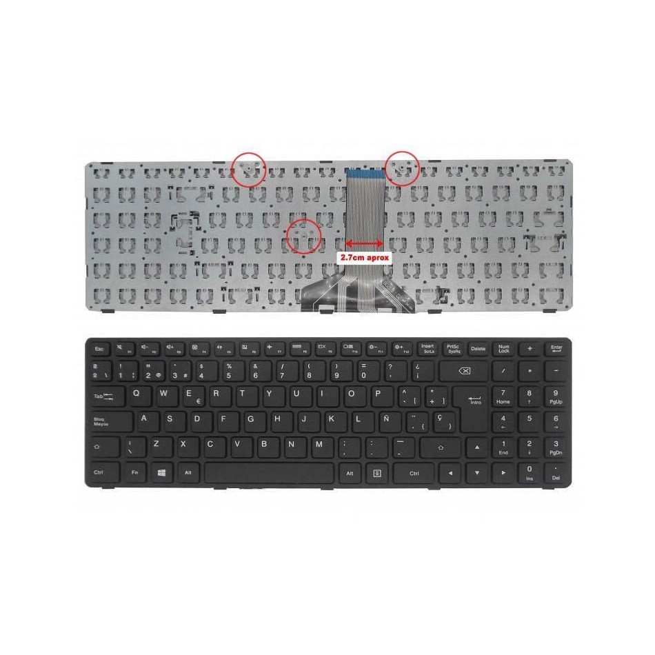 TECLADO PARA PORTÁTIL LENOVO IDEAPAD CON MARCO NEGRO