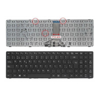 TECLADO PARA LENOVO | IDEAPAD | 100-15IBD | 100-15IBY | 300-15 | B50-80 | CON MARCO | NEGRO