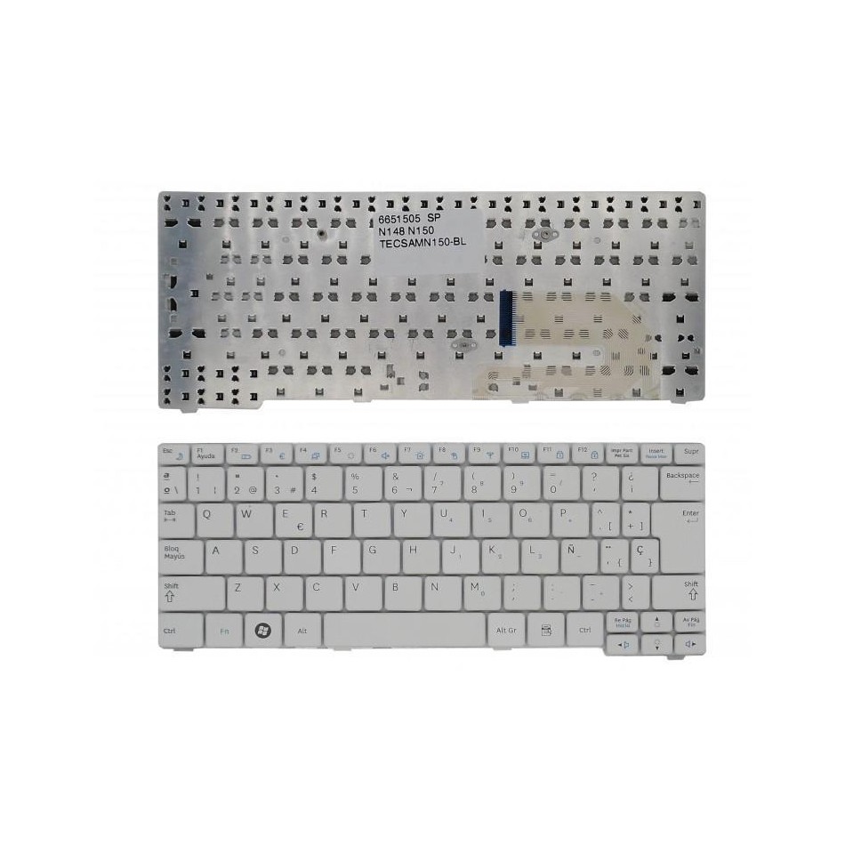 TECLADO PARA PORTÁTIL SAMSUNG | NB30 | N128 | N148 | N145 | N150 | NP10 | SIN MARCO | BLANCO