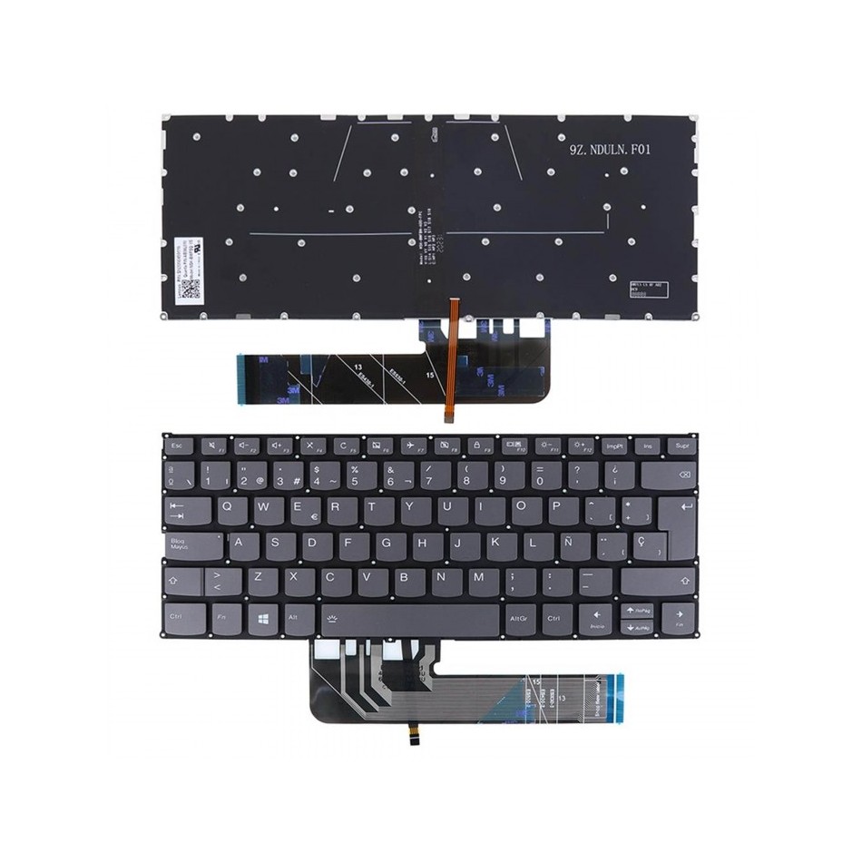 TECLADO PARA PORTÁTIL LENOVO | YOGA | 530-14IKB | 530-14ARR | 730-13IKB | 730-13IWL | SIN MARCO | GRIS