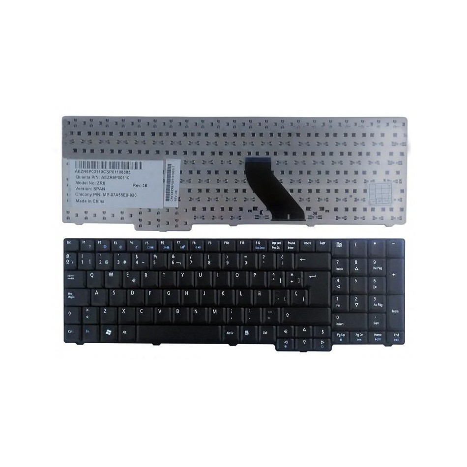 TECLADO PARA PORTÁTIL ACER | ASPIRE | 5735Z | 5737 | 5735 | 5355 | 5335 | SIN MARCO | NEGRO