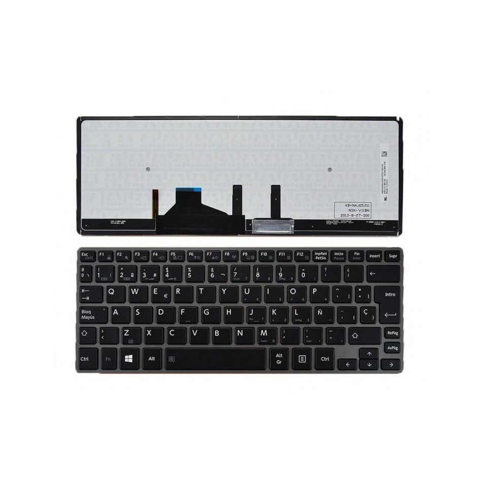 TECLADO PARA PORTÁTIL TOSHIBA | PORTEGE Z30 | CON MARCO | PLATA