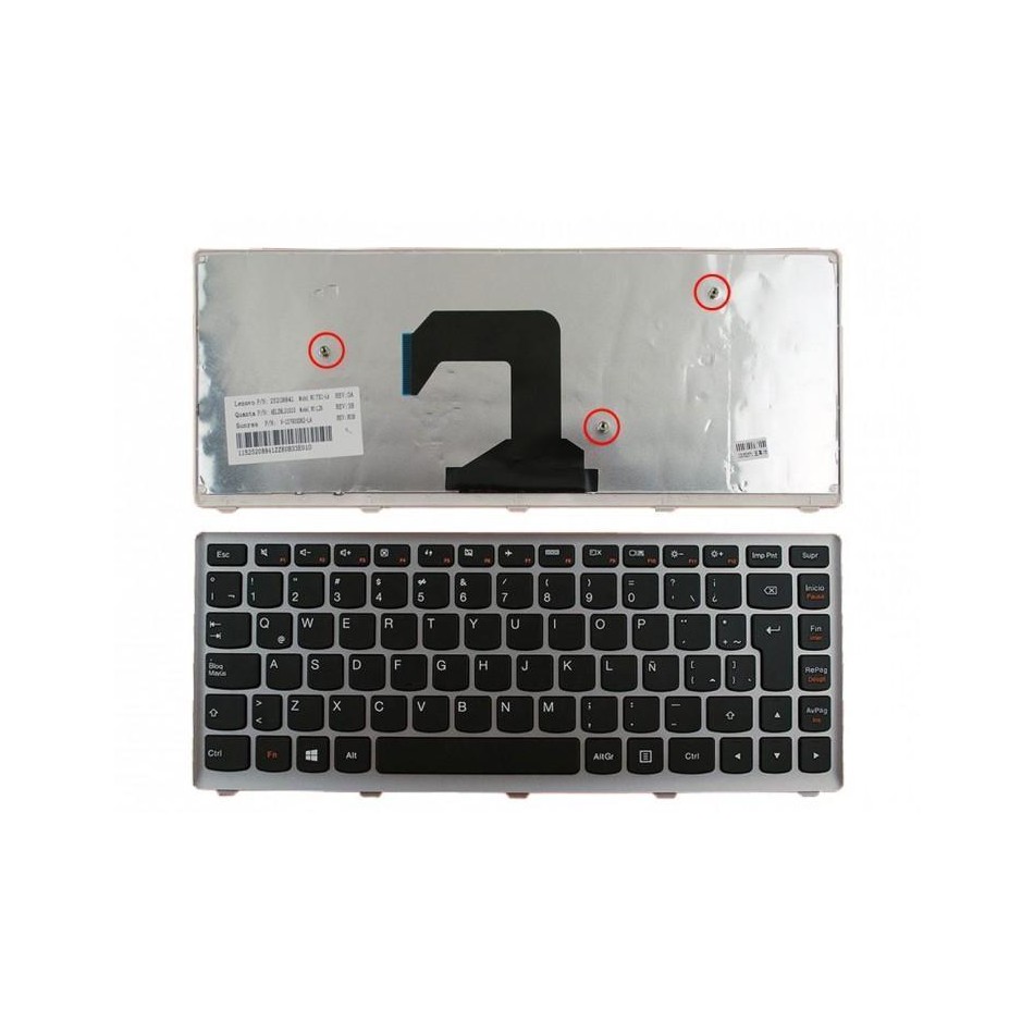 TECLADO PARA PORTATIL LENOVO | U410 | CON MARCO | PLATA