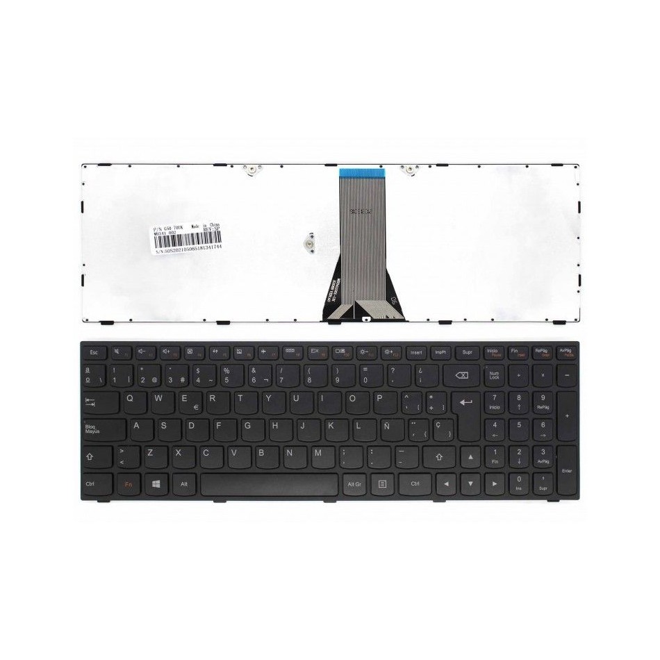 TECLADO PARA PORTÁTIL LENOVO | IDEAPAD | G50-70 | Z50-70 | G50-30 | Z50 | B50-70 | G500S | G50-80 | CON MARCO | NEGRO