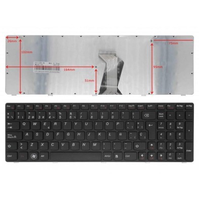 TECLADO PARA IBM | LENOVO | G580 | G580A | G585 | G585A | Z580 | V580 SERIES | CON MARCO | NEGRO