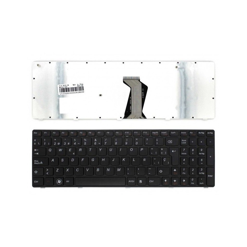 TECLADO PARA PORTÁTIL LENOVO | B590 | B590A | B590G | B570 | B570A | V570 | V570C | Y570 | Z570 | CON MARCO | NEGRO