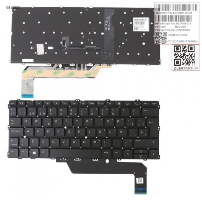 TECLADO PARA HP | ELITEBOOK | X360 | 1020 G2 | 1030 G2 SERIES | RETROILUMINADO | NEGRO