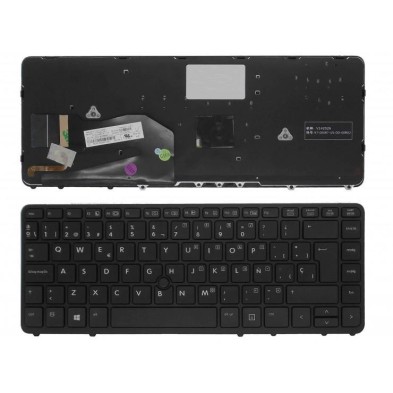 TECLADO PARA PORTÁTIL HP | ELITEBOOK | 840 G1 | 850 G1 | 840 G2 SERIES | 730794-071 |  CON MARCO | NEGRO