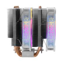 Mars Gaming MCPU-XT Blanco Disipador CPU Doble Torre Refrigeración 6 Heatpipes HCT TDP 300W 2 Ventiladores ARGB PWM 12cm