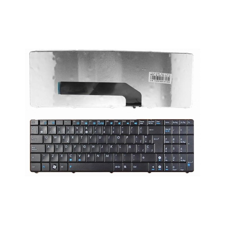 TECLADO PARA PORTÁTIL ASUS | X5D | F52 | K50 | K70 | P50 | SIN MARCO | NEGRO