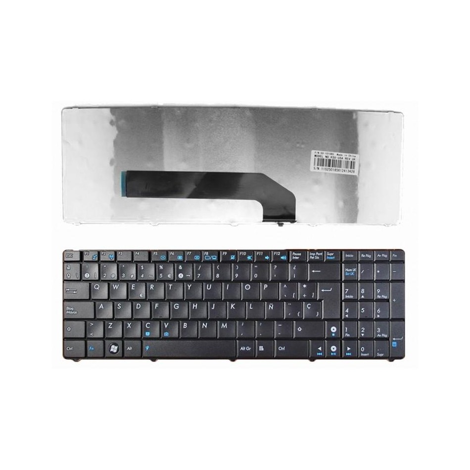 TECLADO PARA PORTÁTIL ASUS | X5D | F52 | K50 | K70 | P50 | SIN MARCO | NEGRO