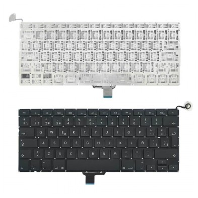 TECLADO PARA PORTÁTIL APPLE | MACBOOK PRO 13" | A1278 | MB467 | MB467 | MC374 | SIN MARCO | NEGRO