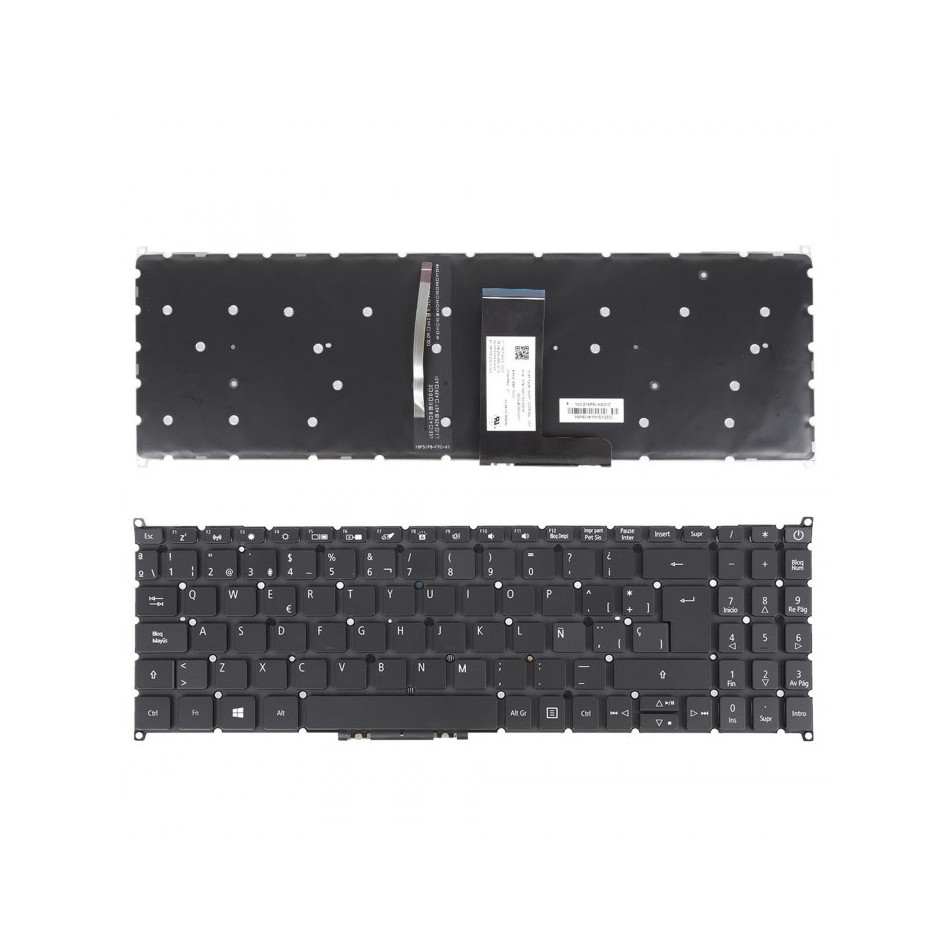 TECLADO PARA PORTÁTIL ACER | SWIFT 3 | SF315-41G | SF315-51G | N17P4 | SF315-52G | SIN MARCO | NEGRO