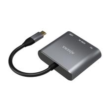 AISENS Conversor USB-C a HDMI/USB-C/Tipo A USB 3.0, 3 en 1, Gris, 15cm
