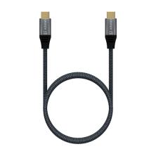 AISENS Cable USB 3.2 Gen2x2 Aluminio 20Gbps 8K@30Hz 5A 100W E-Mark, Tipo USB-C/M-USB-C/M, Gris, 0.6 m