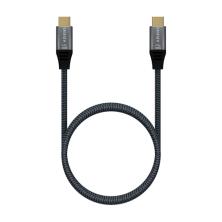 AISENS Cable USB 3.2 Gen2x2 Aluminio 20Gbps 8K@30Hz 5A 100W E-Mark, Tipo USB-C/M-USB-C/M, Gris, 0.6 m