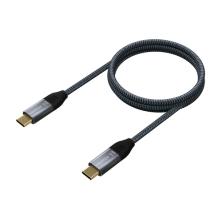 AISENS Cable USB 3.2 Gen2x2 Aluminio 20Gbps 8K@30Hz 5A 100W E-Mark, Tipo USB-C/M-USB-C/M, Gris, 1.0 m