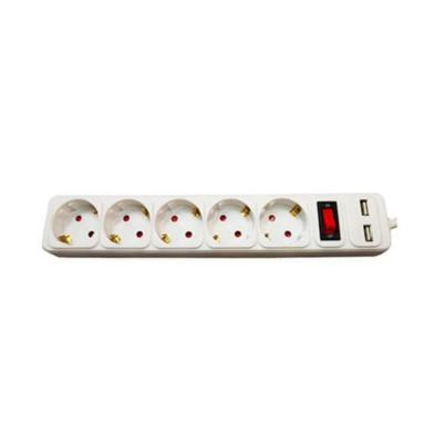 REGLETA SCHUKO | PHASAK | 3500 W | INTERRUPTOR | USB | 1.8 M | BLANCO