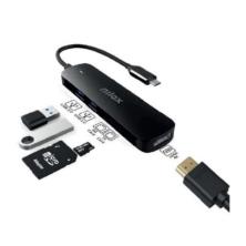 ADAPTADOR USB | NILOX | DISPOSITIVOS | USB C - USB A - HDMI | NEGRO
