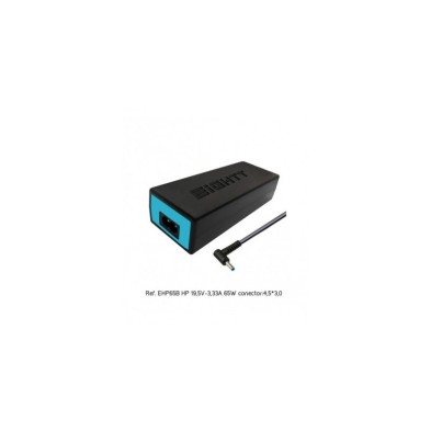 CARGADOR PARA PORTÁTIL | EIGHTT | 65W | HP |19.5 V | 3.3 A | NEGRO