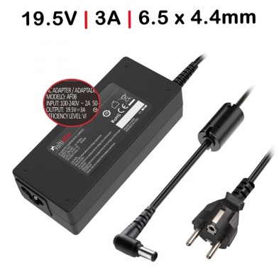 CARGADOR PARA PORTÁTIL | SONY | 19.5V | 3A | 60W | ALTA COMPATIBILIDAD | NEGRO