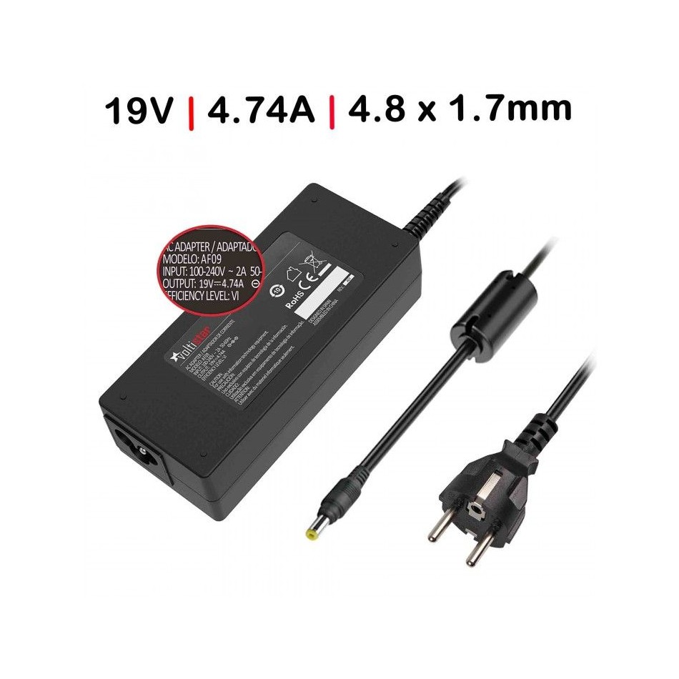 CARGADOR PARA PORTÁTIL | HP | 19V | 4.74A | 90W | PAVILION | NEGRO