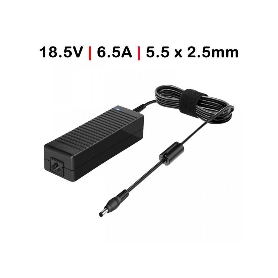 CARGADOR PARA PORTÁTIL | HP | 120W | COMPAQ R3000 | BUSINESS NOTEBOOK |18.5V | 6.5A | NEGRO