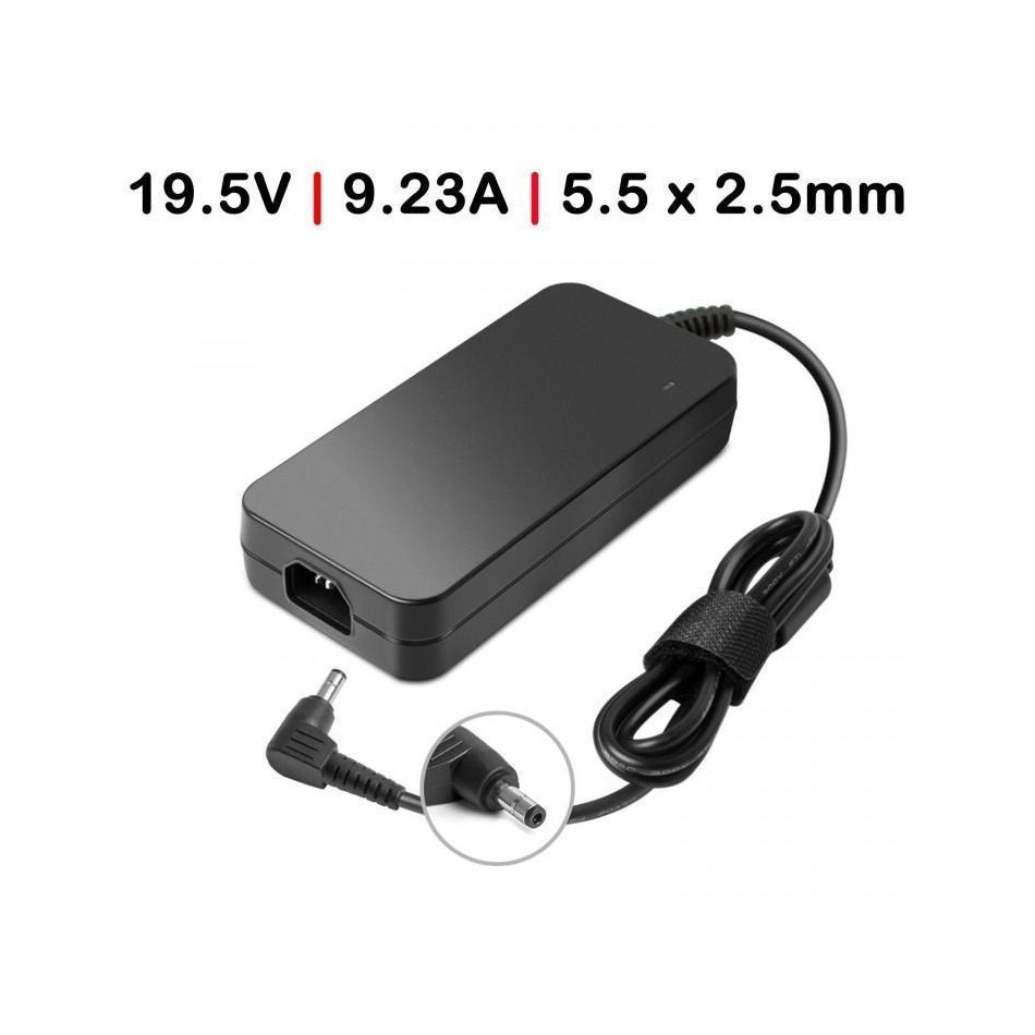 CARGADOR PARA PORTÁTIL | ASUS | 180 W | 19.5V | 9.23A | GAMING | G750JX | G750VW | G75VW | G75VX SERIES | SLIM | NEGRO