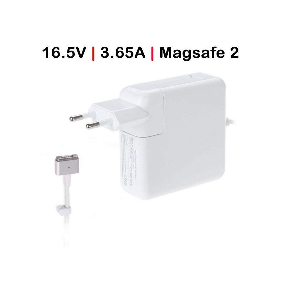 CARGADOR PARA PORTATIL | APPLE | MACBOOK | PRO 13" | 60W | 16.5V | 3.65A | MAGSAFE 2 | BLANCO