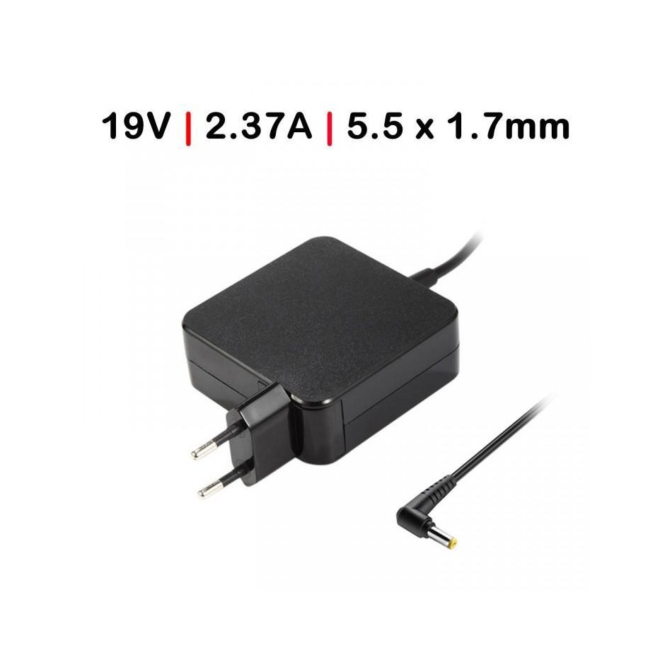 CARGADOR PARA PORTÁTIL | ACER | ASPIRE | 45 W | 19V | 2.37A | E5 | E5-422 SERIES | ADP-45HE B | PARED | NEGRO