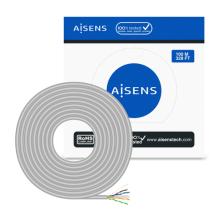 AISENS Cable de Red RJ45 Cat.6 UTP Rigido AWG23 CCA (aleacion), Gris, 100 m