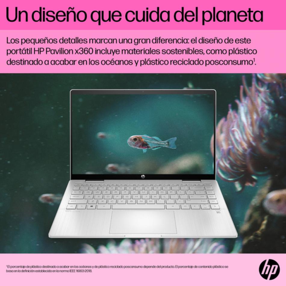 HP Pavilion x360 14-ek0017ns i5-1235U Híbrido (2-en-1) 35,6 cm (14") Pantalla táctil Full HD Intel® Core™ i5 8 GB DDR4-SDRAM 512