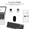 Teclado y Ratón Inalámbrico Subblim Combo Dual Prestige Extendido | Bluetooth + RF 2,4G | QWERTY | Gris, Negro