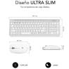 Teclado y Ratón Inalámbrico Subblim Combo Dual Prestige Extendido | Bluetooth + RF 2,4G | Blanco, Plata