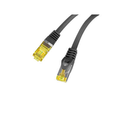 CABLE DE RED | LANBERG | LATIGUILLO | CAT.6A | S/FTP | FLUKE PASSED | NEGRO | 0.25M