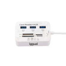iggual IGG316733 hub de interfaz USB 3.2 Gen 1 (3.1 Gen 1) Type-A 5000 Mbit/s Blanco