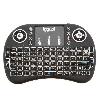 Mini Teclado iggual Inalámbrico | Panel Táctil | RF Inalámbrico | QWERTY | Negro