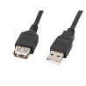 CABLE ALARGADOR USB 2.0 | LANBERG | DISPOSITIVOS | USB A - USB A | NEGRO | 0.7M
