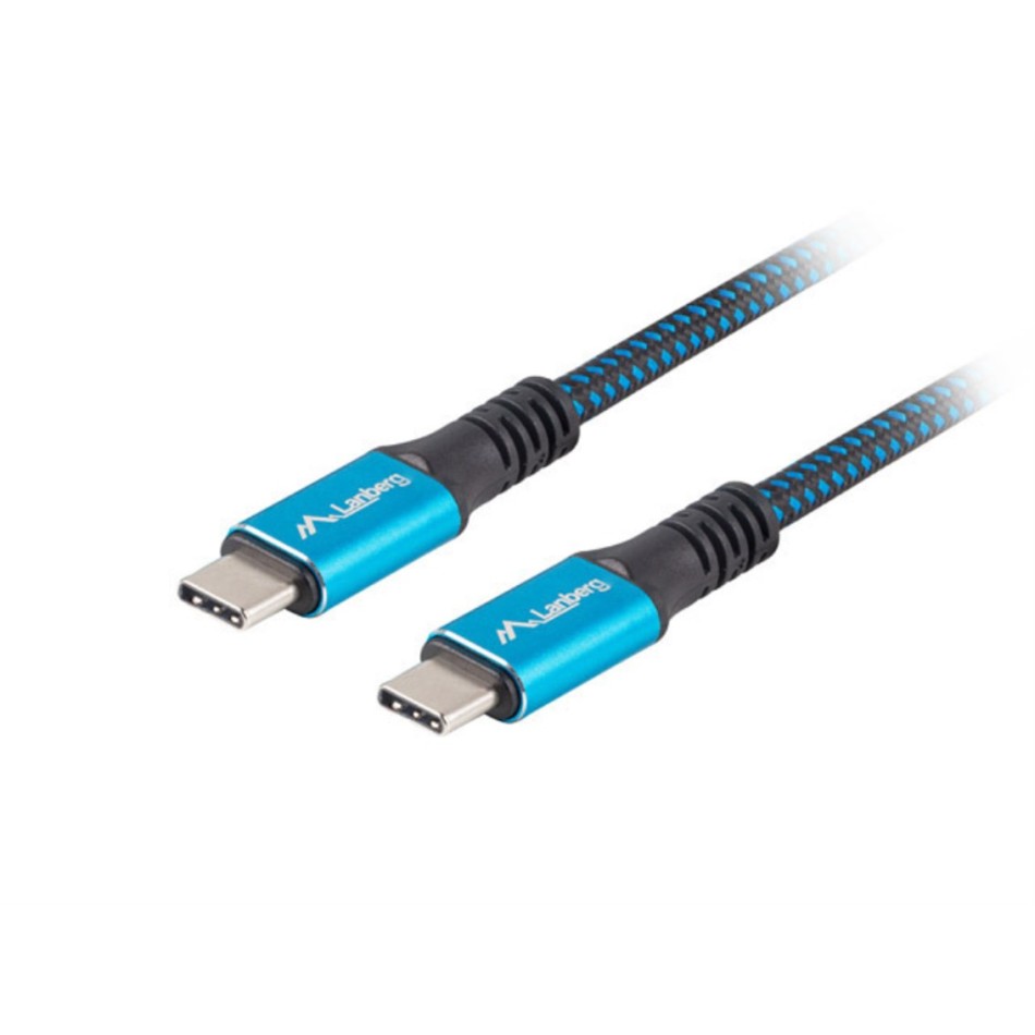 CABLE USB-C 4.0 LANBERG MACHO/MACHO 1.2M 100W 8K 30HZ NEGRO/AZUL