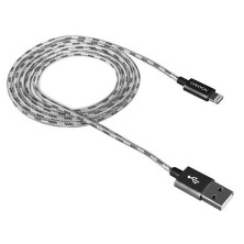CANYON CABLE DE CONECTOR LIGHTNING/USB A 1 M NEGRO, PLATA