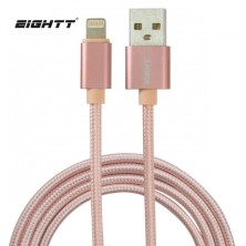 CABLE USB 2.0 | EIGHTT | DISPOSITIVOS | USB A - LIGHTNING | ROSA | 1M