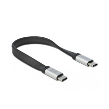 DELOCK CABLE USB 3.2 GEN 2 (3.1 GEN 2) USB C, 0,22 M NEGRO, PLATA