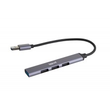 ADAPTADOR USB | IGGUAL | HUB USB 3 PUERTOS | DISPOSITIVOS | USB 2.0 - USB 3.0 | GRIS