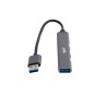ADAPTADOR USB | IGGUAL | HUB USB 3 PUERTOS | DISPOSITIVOS | USB 2.0 - USB 3.0 | GRIS